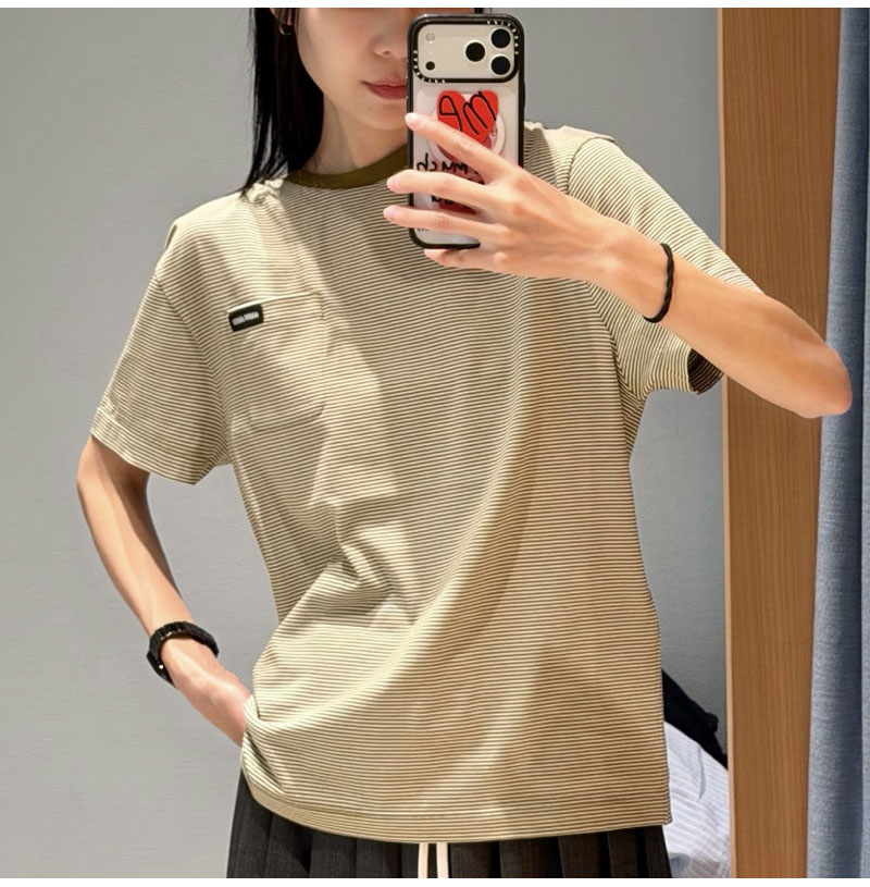 MIUMIU-05296 미우미우 2026SS 줄무늬 면 티셔츠