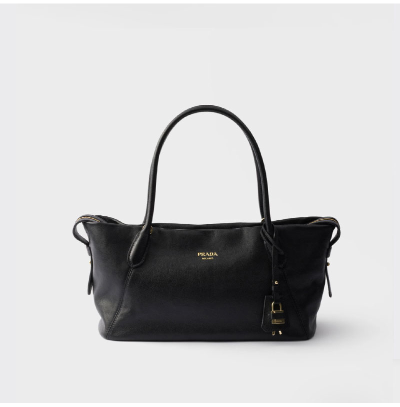 [스페셜오더]PRADA-1BG661 프라다 블랙 미듐 가죽 핸드백