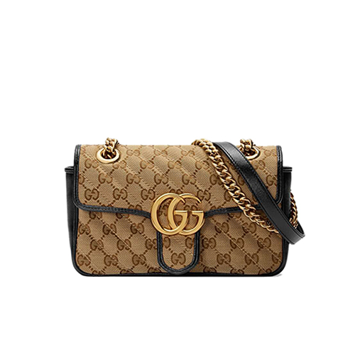 [스페셜오더]GUCCI-446744 9772 구찌 GG 마몽 베이지/블랙 미니 숄더백