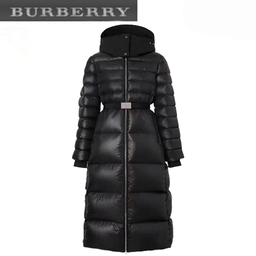 BURBERRY-80580201 버버리 블랙 컨트라스트 후드 나일론 퍼퍼 코트 여성용