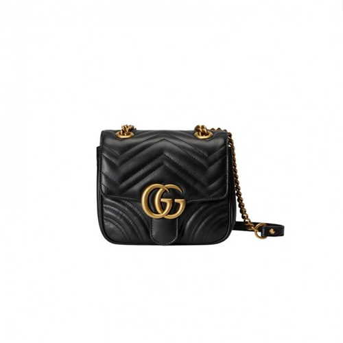 [스페셜오더]GUCCI-739682 1000 구찌 블랙 GG 마몽 마틀라세 미니 토트백