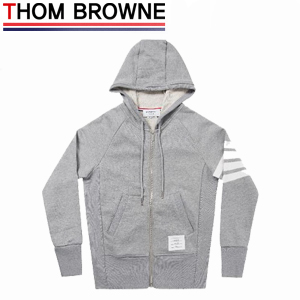 THOM BROWNE-T7900 톰 브라운 사선완장 집업 후드 그레이	