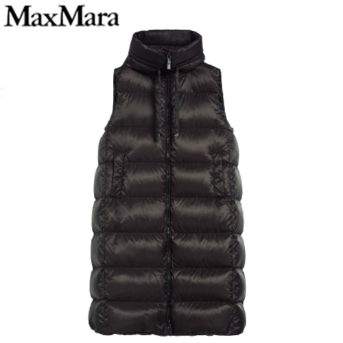 MAX MARA-101111 막스마라 블랙 나일론 롱 패딩 베스트 여성용