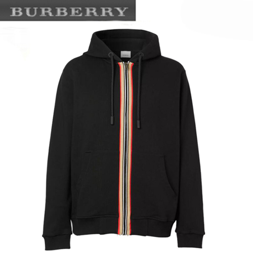 BURBERRY-80333911 버버리 아이콘 스트라이프 디테일 후드 톱