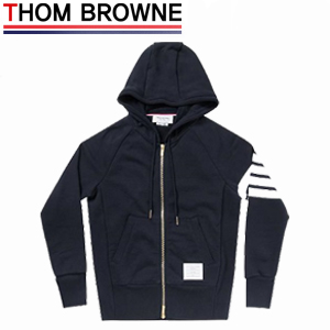 THOM BROWNE-T7900 톰 브라운 사선완장 집업 후드 네이비