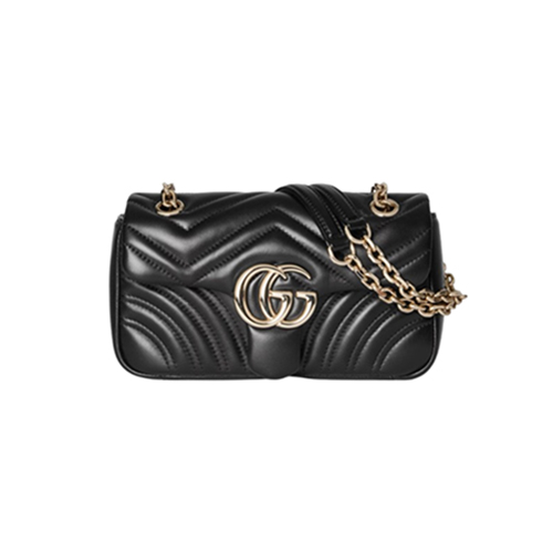 [스페셜오더]GUCCI-837280 1000 구찌 라이트 블랙 가죽 GG 마몽 스몰 숄더백