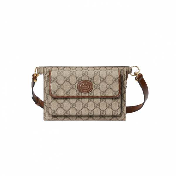 [스페셜오더]GUCCI-746300 8563 구찌 베이지/에보니 GG 수프림 인터로킹 G 벨트백 18CM