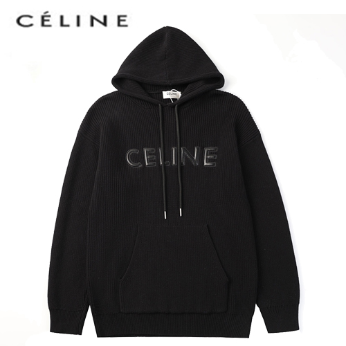 CELINE-12179 셀린느 블랙 아플리케 장식 후드 스웨터 남여공용