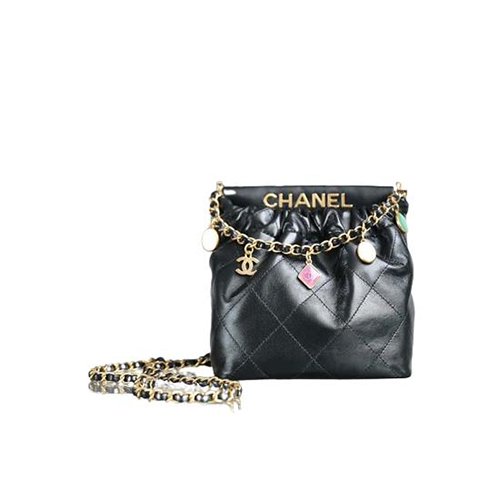 [스페셜오더]CHANEL-AS3793 샤넬 블랙 램스킨 골드메탈 스몰 버킷백