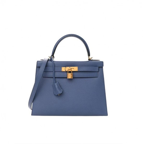 [스페셜오더]HERMES-에르메스 Bleu Electrique 골드 장식 Epsom Kelly 켈리 백 25CM