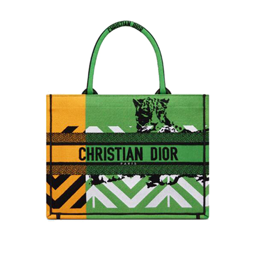 [스페셜오더]DIOR-M1296 디올 그린 D-Jungle Pop DIOR BOOK TOTE 미디엄 백