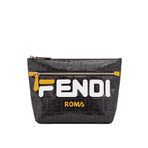 [스페셜오더]FENDI-7N0099 펜디 블랙 FF 페브릭 Fendi Mania 레터링 장식 피라미드 파우치