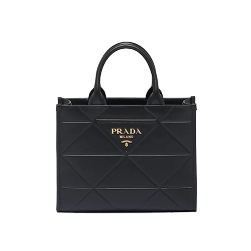 [스페셜오더]PRADA-1BA379 프라다 블랙 탑스티치 장식 스몰 가죽 핸드백