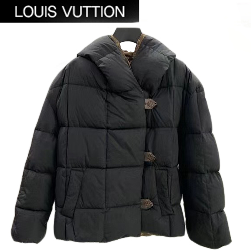 LOUIS VUITTON-09238 루이비통 블랙 나일론 모노그램 디테일 패딩 여성용