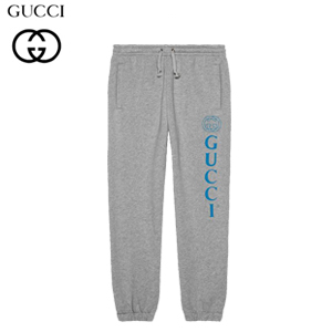 GUCCI-522841 1414 구찌 그레이 코튼 구찌 로고 조깅 팬츠