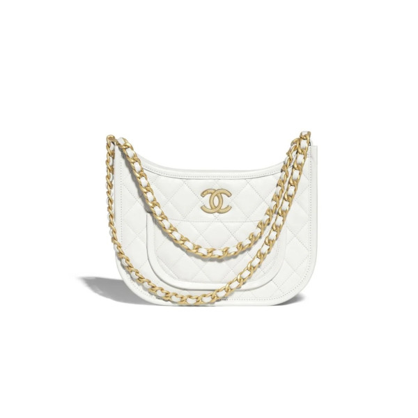 [스페셜오더]CHANEL-AS4666 샤넬 24P 화이트 카프스킨 호보백 24cm