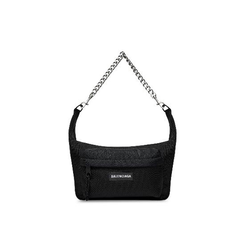 [스페셜오더]BALENCIAGA-741080 발렌시아가 블랙 나일론 RAVER 체인 미디엄 숄더백