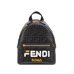 [스페셜오더]FENDI-8BZ036 펜디 블랙 FF 페브릭 Fendi Mania 레터링 장식 스몰 백팩