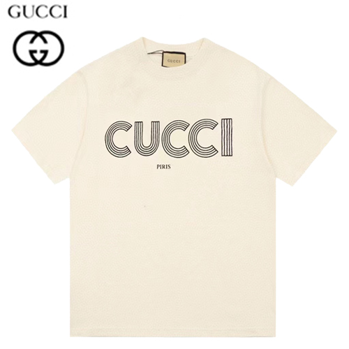 GUCCI-05226 구찌 아이보리 프린트 장식 티셔츠 남여공용