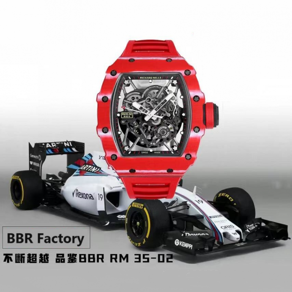 [스페셜오더][BBR]RICHARD MILLE-리차드 밀 RM 35-02 레드카본 라파엘 나달 레드 러버스트랩