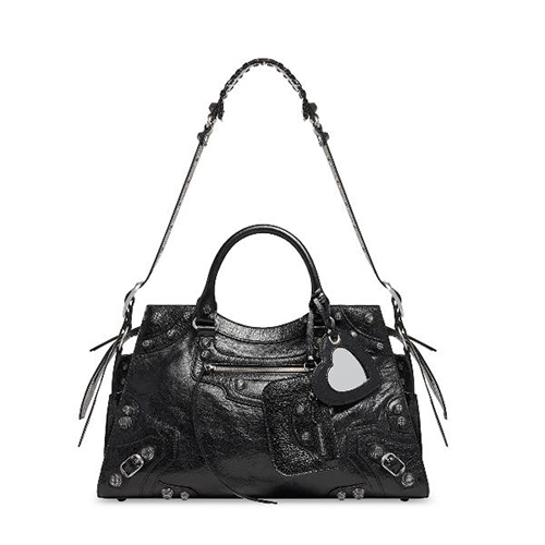 [스페셜오더]BALENCIAGA-700451 발렌시아가 블랙 실버 하드웨어 Neo Cagole City 핸드백 38CM