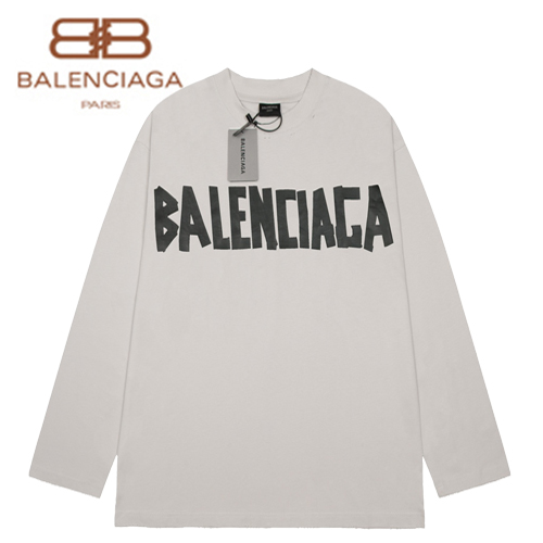 BALENCIAGA-09021 발렌시아가 그레이 코튼 빈티지 긴팔 티셔츠 남여공용