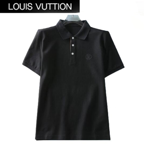 LOUIS VUITTON-08071 루이비통 블랙 코튼 폴로 티셔츠 남성용