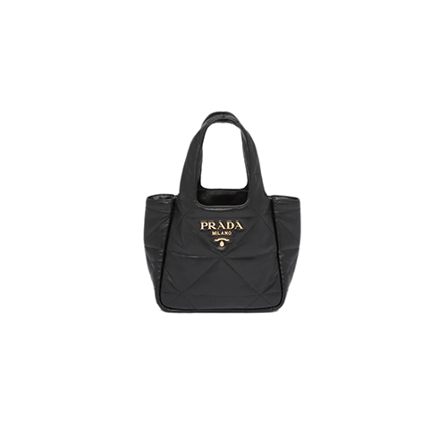 [스페셜오더]PRADA-1BG451 프라다 블랙 마이크로 탑스티치드 나파 가죽 토트백