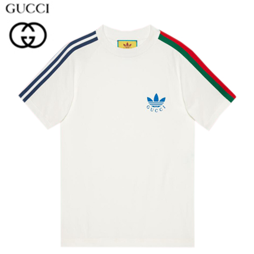 GUCCI-692114 9280 구찌 화이트 아디다스 x 구찌 트레포일 프린트 티셔츠 남여공용