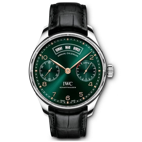 [스페셜오더]IWC-IW503502 IWC 포르투기저 애뉴얼 캘린더 스틸 그린 다이얼 시계 44mm