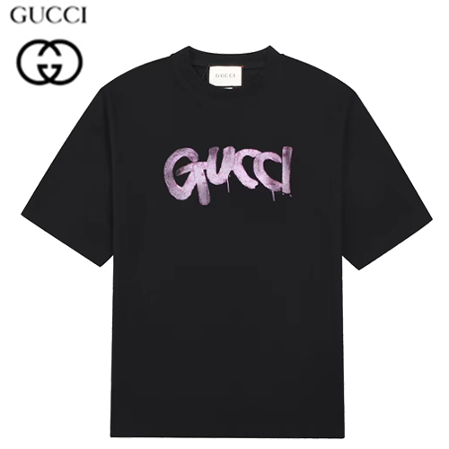 GUCCI-05311 구찌 블랙 GUCCI 프린트 장식 티셔츠 남여공용