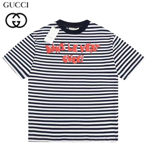 GUCCI-616036 4880 구찌 네이비 스트라이프 코튼 저지 티셔츠 남여공용