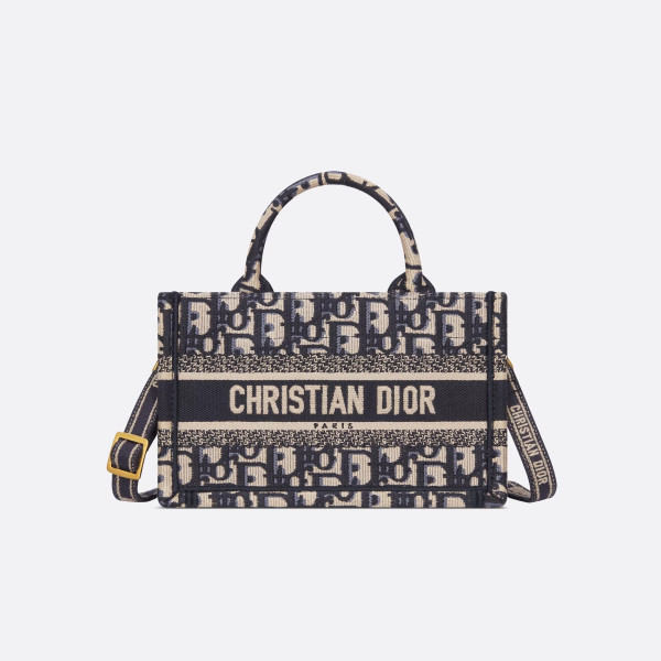 [스페셜오더]DIOR-디올 블루 Oblique 자수 Book Tote 미니 백 21.5cm - S5573CRIW_M928