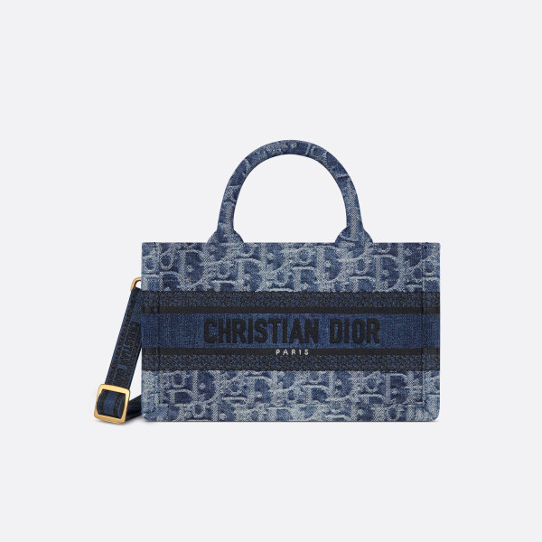 [스페셜오더]DIOR-디올 블루 Denim Oblique 자카드 Book Tote 미니 백 21.5cm - S5573CEGC_M49E