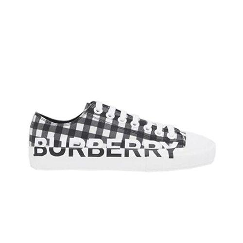 BURBERRY-80286311 버버리 로고 프린트 깅엄 코튼 스니커즈