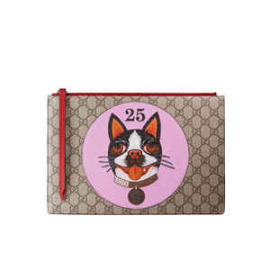 GUCCI-506280 9752 구찌 GG 수프림 캔버스 보스코 패치 장식 파우치