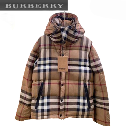 BURBERRY-11273 버버리 베이지 체크 무늬 패딩 여성용