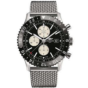 [스페셜오더]BREITLING-브라이틀링 크로노라이너 블랙세라믹 베젤 스틸 스트랩 워치 46mm