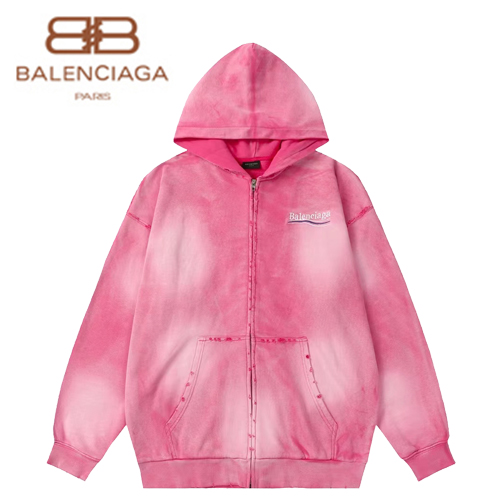 BALENCIAGA-09034 발렌시아가 핑크 아플리케 장식 워싱 빈티지 후드 재킷 남여공용