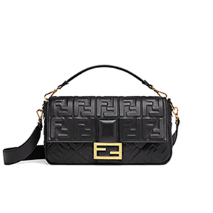 [스페셜오더]FENDI-8BR771 펜디 블랙 더블 F 양가죽 라지 바게트백