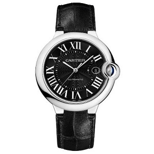 [스페셜오더]Cartier-까르띠에 발롱 블루 드 까르띠에 스틸 블랙다이얼 가죽스트랩 워치 42mm