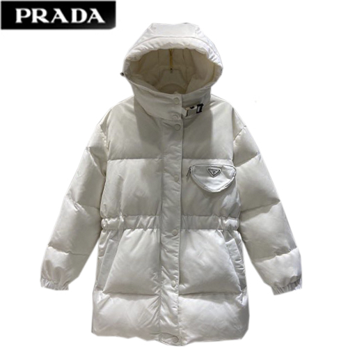 PRADA-11274 프라다 화이트 나일론 포켓 디테일 패딩 여성용