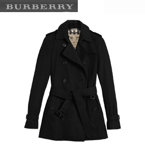 [스페셜오더]BURBERRY-39005481 버버리 켄징턴 블랙 쇼트 헤리티지 트렌치코트 여성용