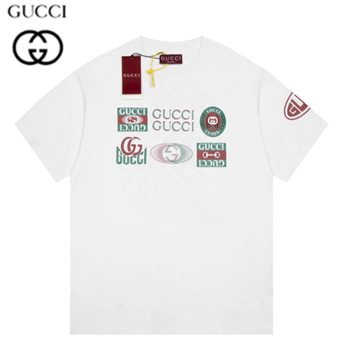 GUCCI-07305 구찌 화이트 프린트 장식 티셔츠 남여공용