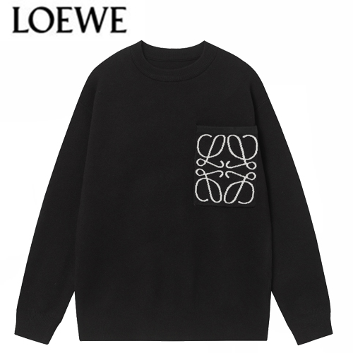 LOEWE-12045 로에베 블랙 니트 코튼 스웨터 남여공용