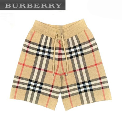 BURBERRY-06195 버버리 베이지 체크 무늬 니트 쇼츠 남성용