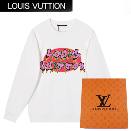 LOUIS VUITTON-10175 루이비통 화이트 프린트 장식 스웨트셔츠 남여공용