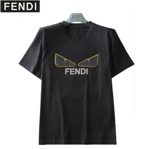 FENDI-07286 펜디 블랙 백 버그 아이 장식 티셔츠 남성용