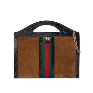 [스페셜오더]GUCCI-512957 2863 구찌 Ophidia 체스트넛 스웨이드 가죽 미디엄 탑 핸들 토트백