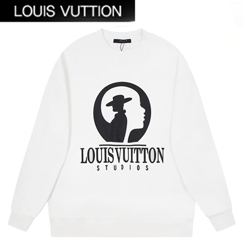 LOUIS VUITTON-08237 루이비통 화이트 프린트 장식 스웨트셔츠 남성용